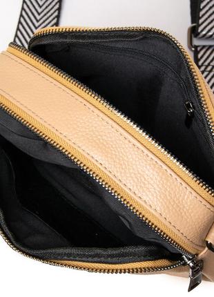 Клатч кожаный женские маленькая сумочка на плече alex rai 60051-h camel4 фото