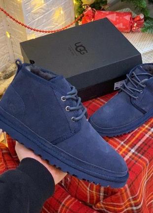 Классические зимние ботинки ugg neumel в синем цвете /осень/зима/весна😍