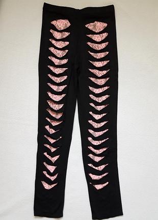 Суперові легінси лосини з прорізами і гіпюром англія