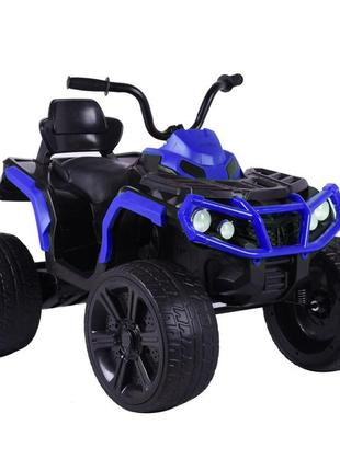 Детский электромобиль-квадроцикл (синий цвет) + усиленная амортизация