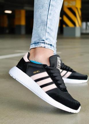 Жіночі кросівки adidas iniki black white pink white pink3 фото