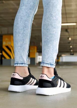 Жіночі кросівки adidas iniki black white pink white pink9 фото