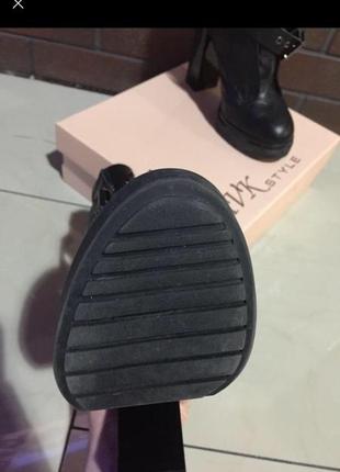 Ботинки кожа кожаные на каблуку платформа avk style осень3 фото