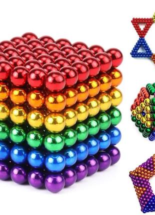Магнітний конструктор-головоломка неокуб 216 кульок 5 мм кольоровий2 фото