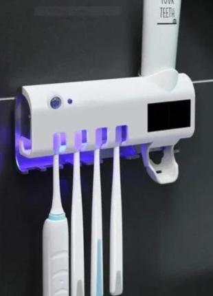 Тримач диспенсер для зубної пасти та щіток автоматичний уф-стерилізатор toothbrush sterilizer2 фото