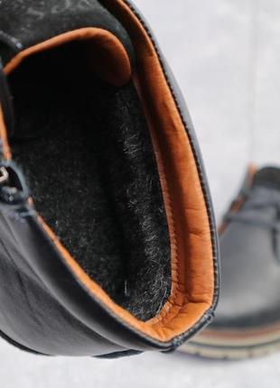 Мужские ботинки кожаные зимние черные yuves 7713 фото