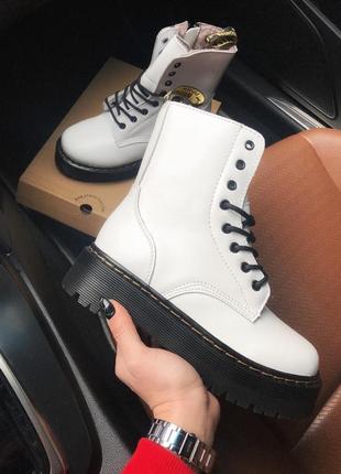 Черевики dr. martens jadon white fur (з хутром)