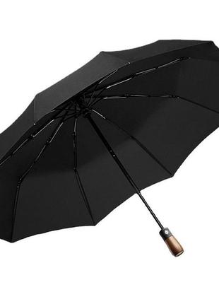 Зонт премиум – автоматический, мужской укрепленный зонт с деревянной ручкой.7 фото
