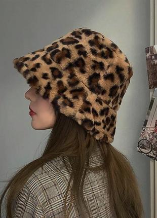 Женская шапка-панама леопардовая 2, wuke one size1 фото