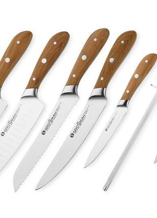 Кухонный набор из 6 профессиональных ножей и ножницами + подставка в комплекте, отличный подарок женщине3 фото