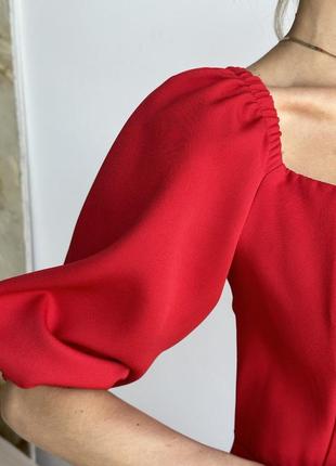 Сукня міді базова чорна біла бежева червона рожева блакитна нарядна класична7 фото