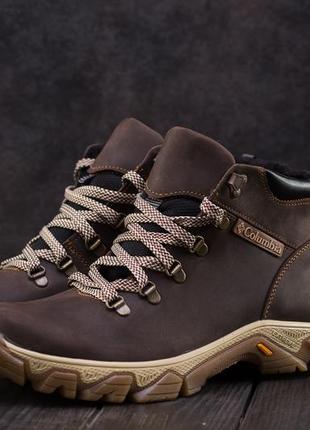 Мужские ботинки кожаные зимние коричневые twics к25 фото