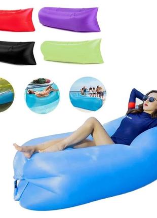 Ламзак надувний диван надувний диван надувний ламзак лежак на пляж із кишенею й кілочком гамак для дачі