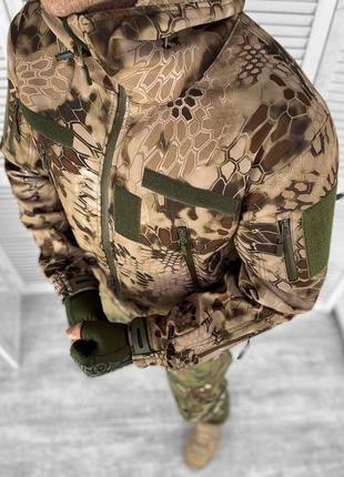 Тактична куртка військова kryptek армійська осінь predator софтшел softhell з капюшоном2 фото