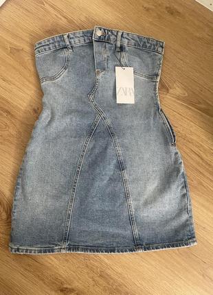 Найкрутіша джинсова сукня бюстьє плаття zara оригінал
