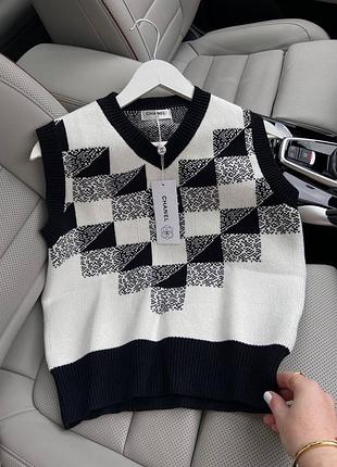 Жилетка chanel машинная вязка