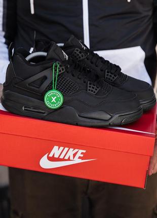 Демисезонное чёрное кроссовки nike air jordan 4 черных мужских кроссовки nike jordan 4
