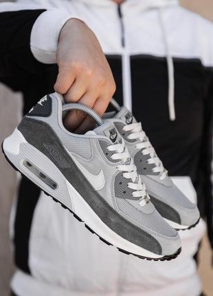 Демисезонное серое кроссовки nike air max 90 серые мужские кроссовки nike air max 90 найк кроссовка