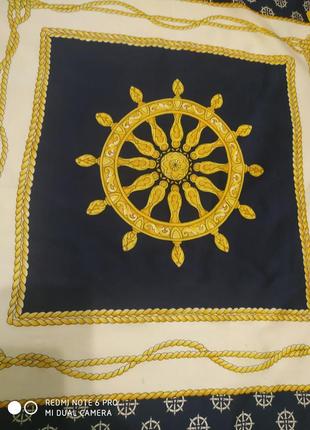 Винтажный платок в морском стиле ⛵ шов роуль/италия/83 х 87 см7 фото