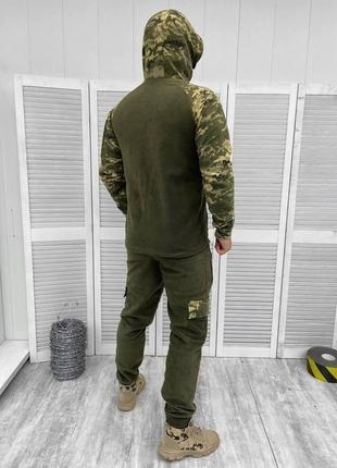 Військовий костюм флісовий тактичний фліс піксель кофта з капюшоном і штани4 фото