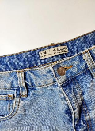 Шорти жіночі джинсові короткі блакитного кольору з білими мереживними вставками від бренду denim co 8/363 фото