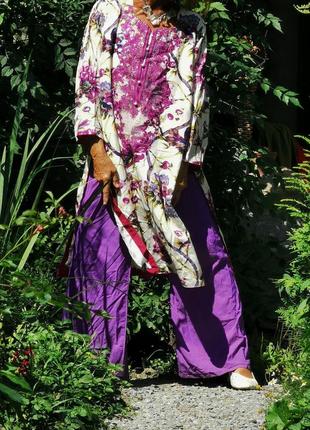 Туника с вышивкой на сетке в принт цветы в этно бохо индийском стиле3 фото