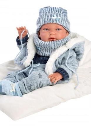 Силіконовий новонароджений пупс реборн ллоренс іспанська вінілова лялька хлопчик ніко 42 см llorens