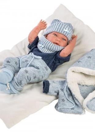 Силіконовий новонароджений пупс реборн ллоренс іспанська вінілова лялька хлопчик ніко 42 см llorens4 фото