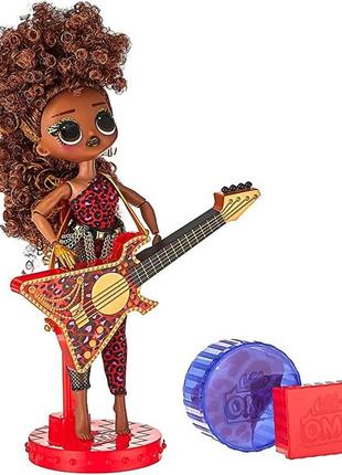 Лялька lol surprise omg серія remix rock велика лола з бас гітарою фурія ferocious fashion doll3 фото