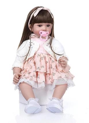 Силиконовая коллекционная кукла реборн reborn девочка диана ( виниловая кукла ) высота 60 см5 фото
