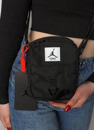 Компактный мессенджер jordan, сумка мужская, барсетка, молодежная сумка через плечо черная/серая