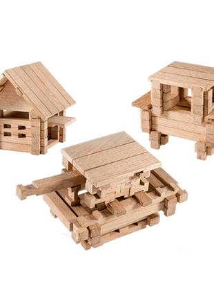 Дерев'яний конструктор igroteco "будиночок з верандою" 102 деталі 9002555 фото