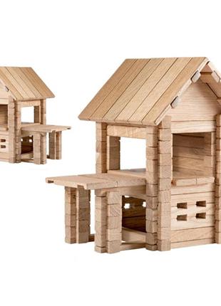Деревянный конструктор igroteco "домик с верандой" 102 детали 9002554 фото
