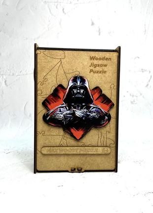 Деревянный фигурный пазл max woody дарт вейдер арт a3 формат 117 деталей