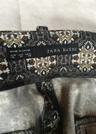 Стильный брюки в обтяжку орнамент zara basic штаны классика стильные чиносы до косточек5 фото