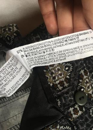 Стильный брюки в обтяжку орнамент zara basic штаны классика стильные чиносы до косточек6 фото