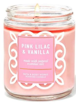 Свічка bath & body works pink lilac & vanilla scented candle