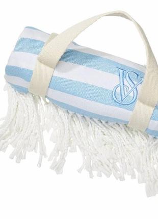 Пляжное полотенце victoria’s secret beach blanket blue stripe1 фото