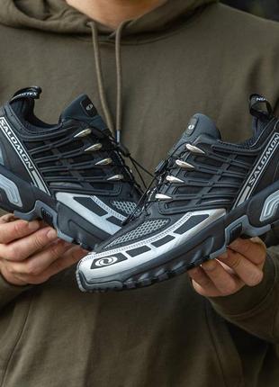 Salomon acs pro avanced black silver, кроссовки саломон мужские, кроссовки мужское саломон, мужские кроссовки саломон