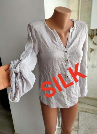 Шелковая блуза от massimo dutti, mulberry silk 🔥🔥1 фото
