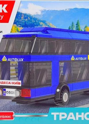 Конструктор пластиковий туристичний двоповерховий автобус 226 деталей iblock 22*16*6 см