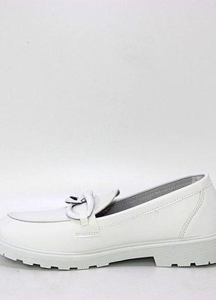 🔴 белые туфли лоферы из эко кожи5 фото