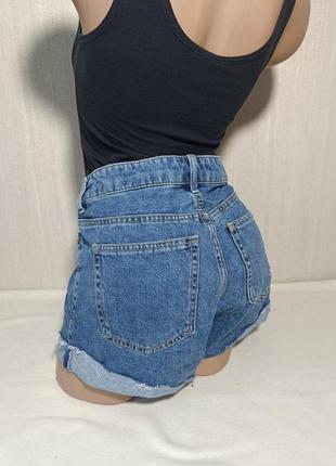 Шорти джинсові . короткие джинсы с высокой талией от h&m4 фото