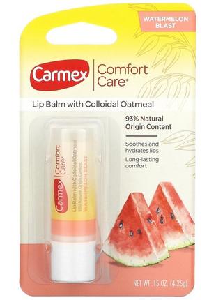 Бальзам для губ carmex comfort care lip balm with colloidal oatmeal watermelon1 фото