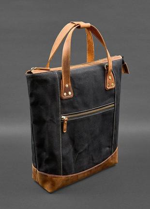 Сумка-рюкзак текстильный и из светло-коричневой кожи crazy horse2 фото
