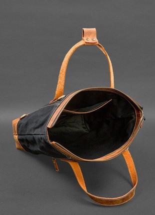 Сумка-рюкзак текстильный и из светло-коричневой кожи crazy horse7 фото