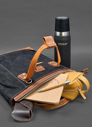 Сумка-рюкзак текстильный и из светло-коричневой кожи crazy horse8 фото