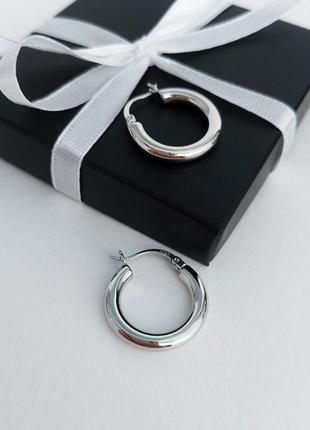 Серьги кольца (20 мм) dekolie mk1169 серебряные2 фото
