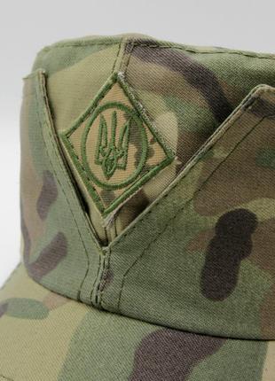Кепка мазепинка мультикам зсу (всу), тактическая кепка с кокардом 56р, камуфляжная армейская кепка с козырьком4 фото