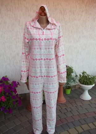 ( м - 46 р ) флисовая пижама кигуруми женская комбинезон б /у7 фото